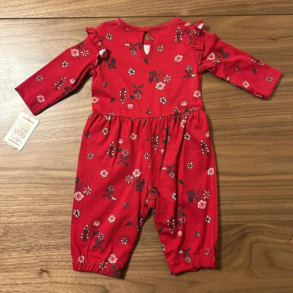 Carters Red Floral One Piece Size 3M